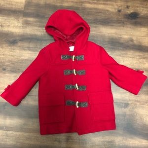 Toddler girl red pea coat size 2T-3T